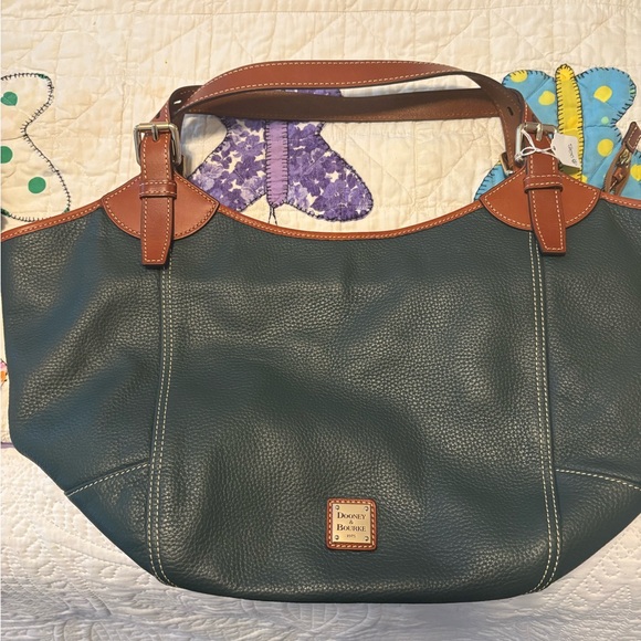 Dooney & Bourke Forest Green and Tan Tote